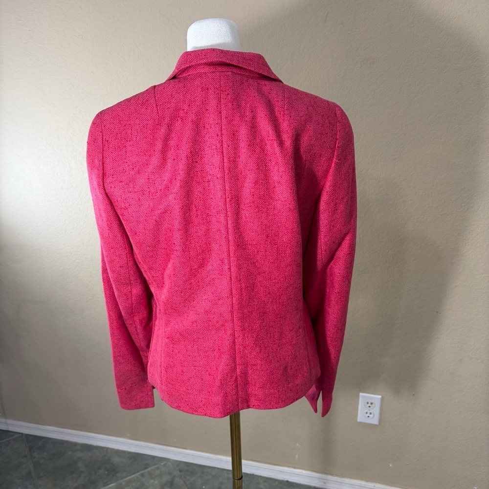 Akris Womens Silk Cashmere Hot Pink Blazer Sz 8 Retro Funky BossWives Event EUC - Picture 7 of 15